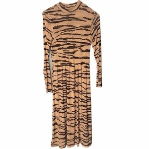 Wild Fable Mesh See Transparent Zebra Midi Dress